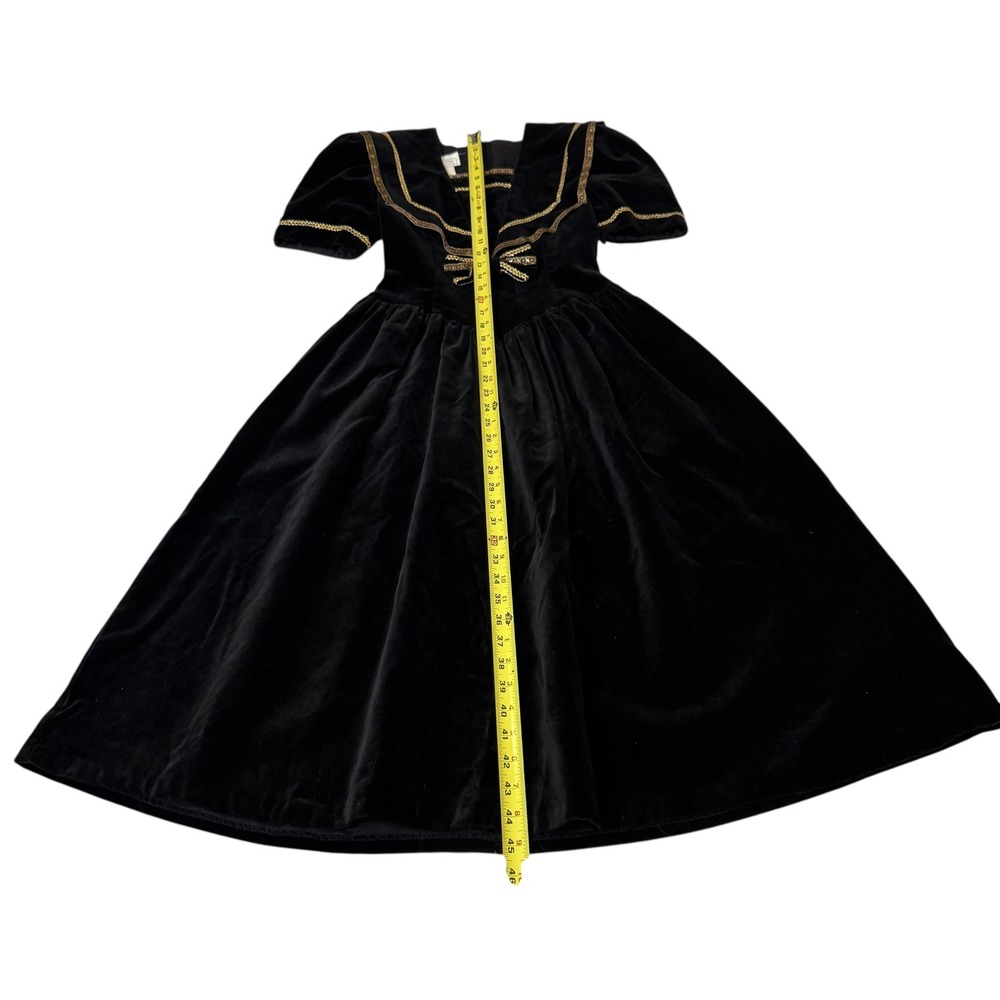 Gunne Sax Jessica McClintock Black‎ Velvet Dress Sailor Holiday Cottagecore S 5 - Picture 9 of 15